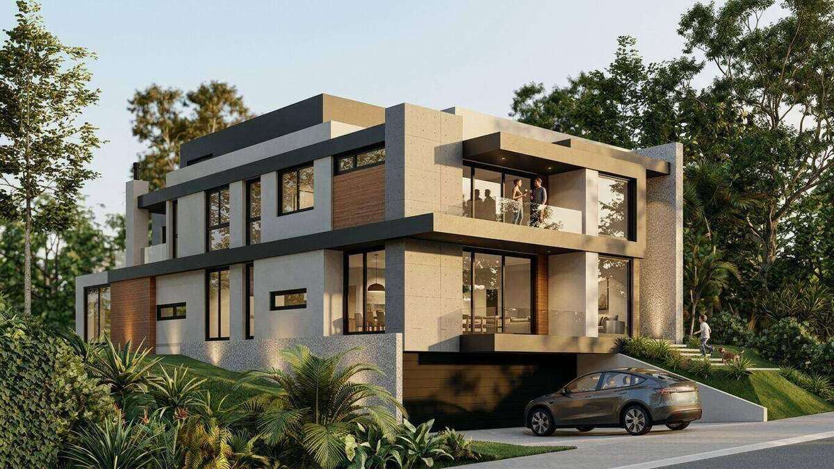Casa IN, residência contemporânea com volumes em concreto, madeira e grandes aberturas