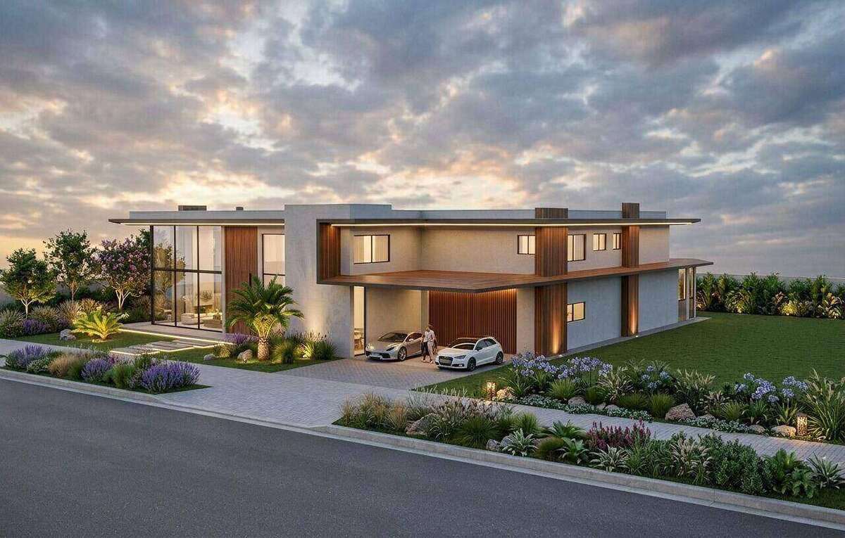 Casa JP, residência ampla com volumes horizontais, grandes superfícies de vidro e integração com o jardim